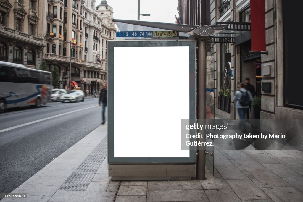 Bus stop with billboard