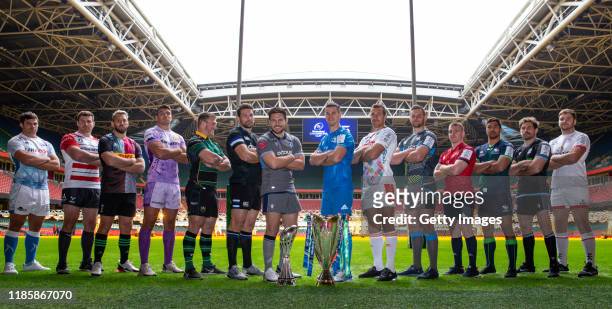 Jono Ross of Sale Sharks, Ben Morgan of Gloucester Rugby, Chris Robshaw of Harlequins, Jack Yeandle of Exeter Chiefs, Alex Waller of Northampton...