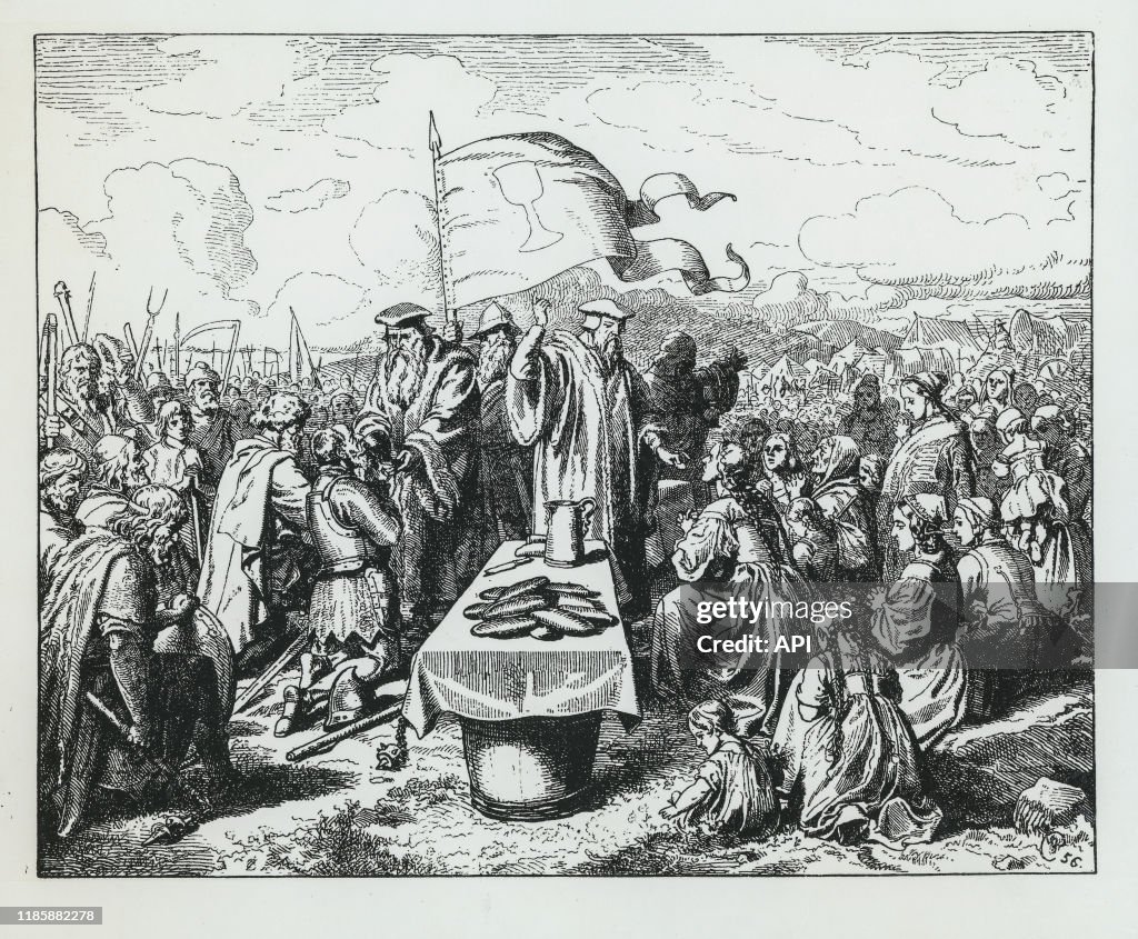 Messe sur le champ de bataille lors de la croisades contre les hussites