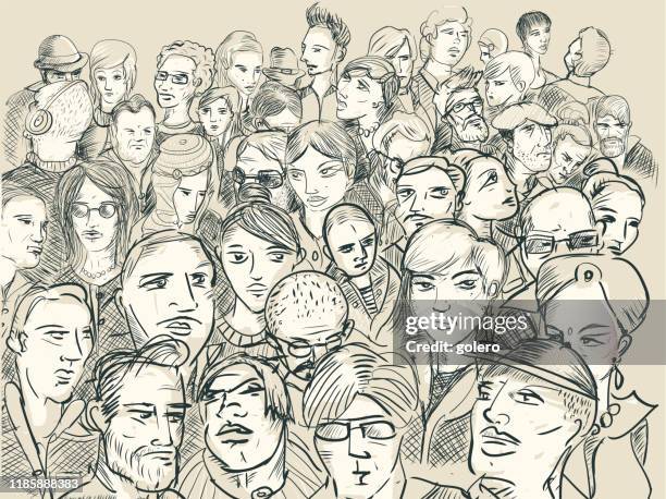 human crowd - commuters crowd stock illustrations