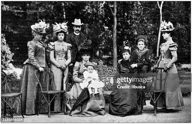 antique photo: alfonso xiii king of spain - alfonso xiii king of spain stock illustrations