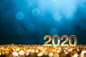 New Year Christmas Decoration 2020 - Gold Blue Party Celebration