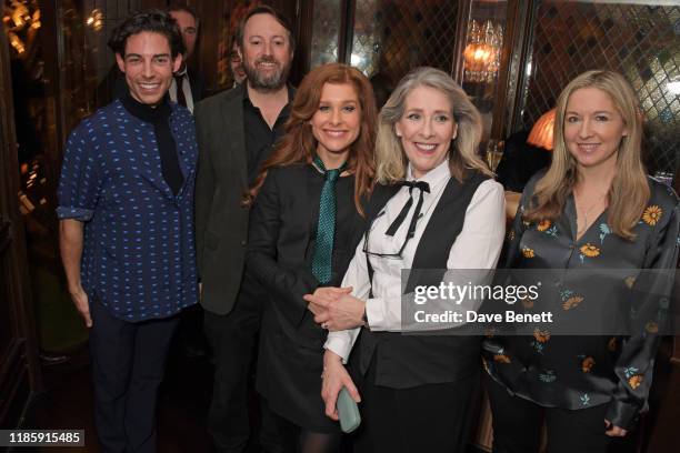 Tom Read Wilson, David Mitchell, Cassidy Janson, Phyllis Logan and Victoria Coren Mitchell attend One Night Only at The Ivy in aid of Acting For...