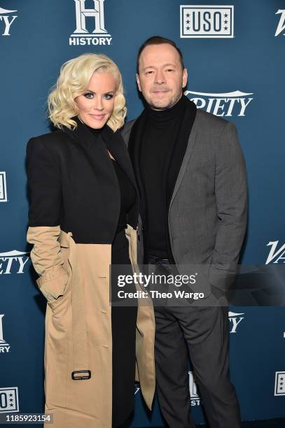 Jenny McCarthy and Donnie Wahlberg attend Variety's 3rd Annual Salute To Service at Cipriani 25 Broadway on November 06, 2019 in New York City.