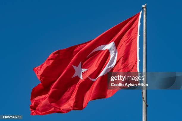 turkish flag - turkish flag stock pictures, royalty-free photos & images