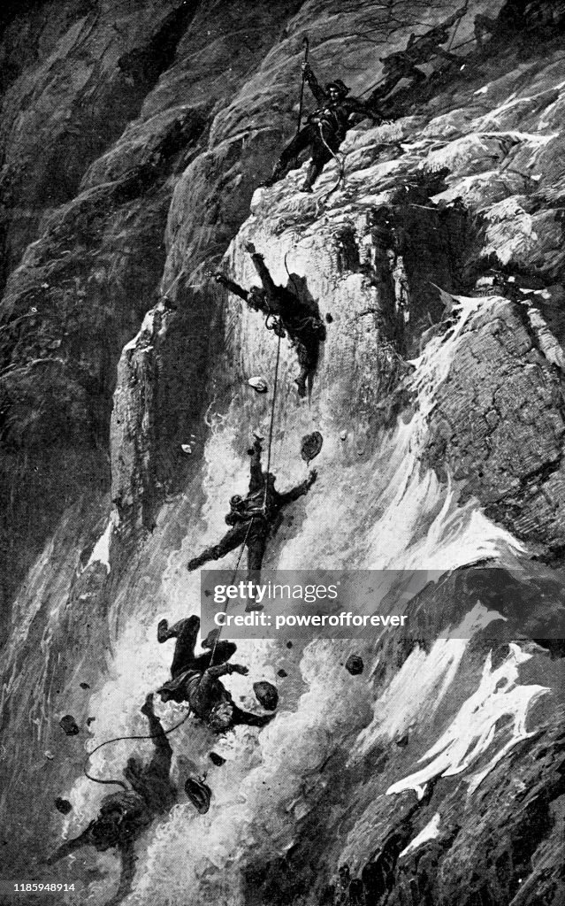 Die Matterhorn-Katastrophe von Gustave Dore - 19. Jahrhundert