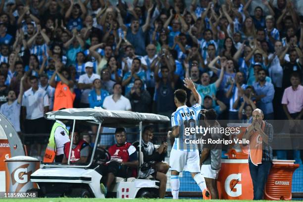 Lautaro Martinez of Racing Club waves to the fans during a Group E match between Racing Club and Cruzeiro as part of Copa CONMEBOL Libertadores 2018...