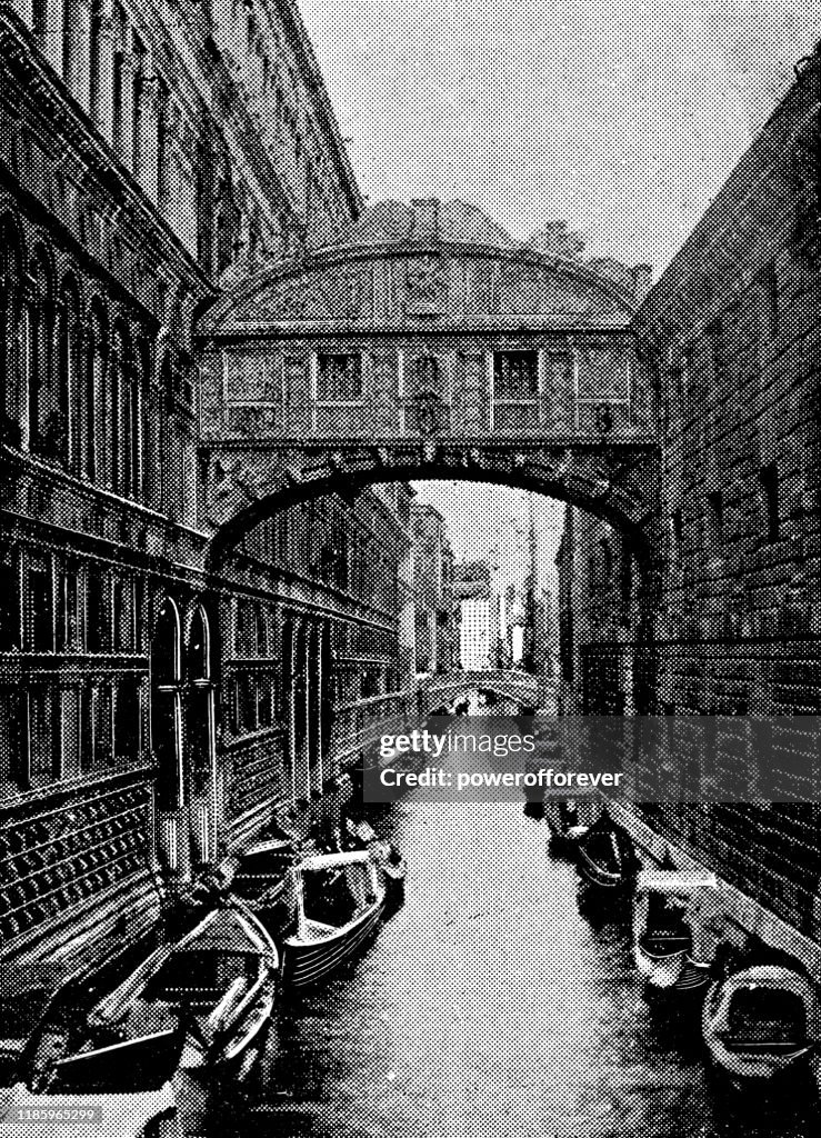 Bridge of Sighs over the Cannaregio Canal in Venice, Italy - 19th Century