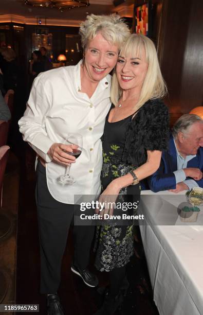 Dame Emma Thompson and Tracie Bennett attend One Night Only at The Ivy in aid of Acting For Others on December 1, 2019 in London, United Kingdom.