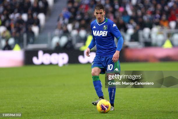 Filip Duricic of Us Sassuolo Calcio in action during the the Serie A match between Juventus Fc and Us Sassuolo Calcio. The match end in a tie 2-2.