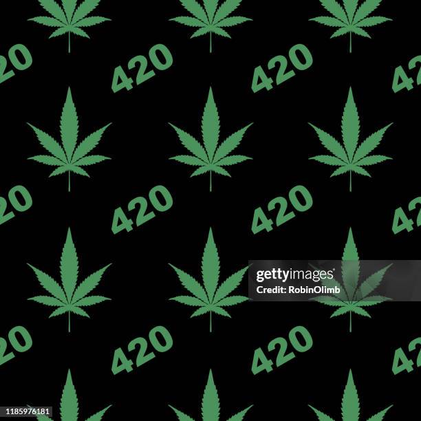 ilustrações de stock, clip art, desenhos animados e ícones de marijuana 420 seamless pattern - marijuana leaf text symbol