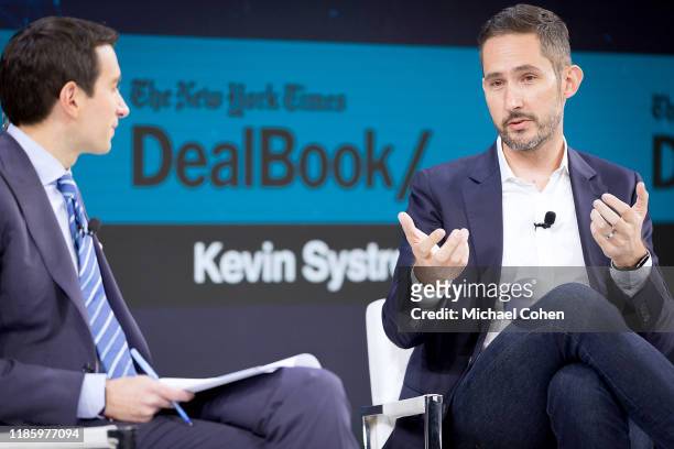 Andrew Ross Sorkin, Editor at Large, Columnist and Founder, DealBook, The New York Times speaks with Kevin Systrom, Co-Founder of Instagram onstage...