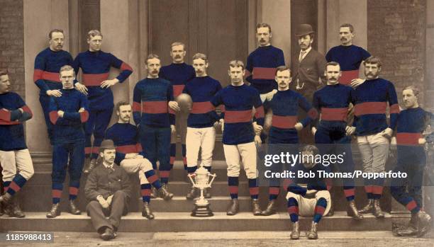 The Wakefield Trinity Rugby Football Club with the Yorkshire Challenge Cup, circa 1879. Left to right, backk row: A Hirst, W Jackson, B Longbottom,...