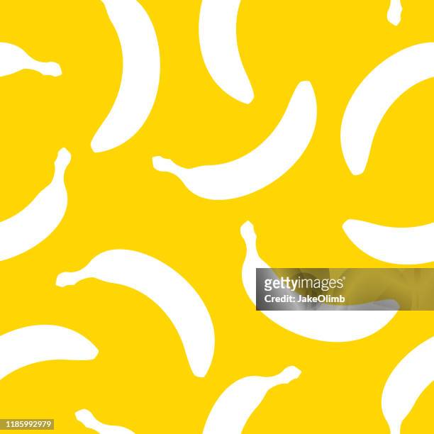illustrazioni stock, clip art, cartoni animati e icone di tendenza di motivo banana silhouette - banana