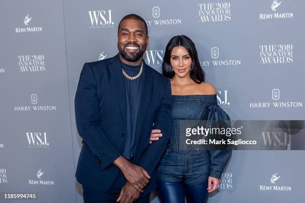 Kanye West and Kim Kardashian attend the WSJ Mag 2019 Innovator Awards at The Museum of Modern Art on November 06, 2019 in New York City.