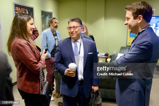 Makan Delrahim, Assistant Attorney General, Antitrust Division, U.S. Department of Justice speaks in the green room at 2019 New York Times Dealbook...