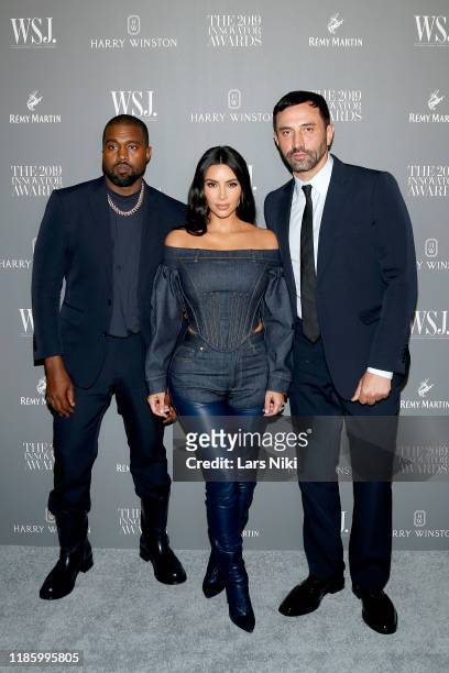 Kanye West, Kim Kardashian West and Riccardo Tisci attend the WSJ. Magazine 2019 Innovator Awards sponsored by Harry Winston and Rémy Martinat MOMA...