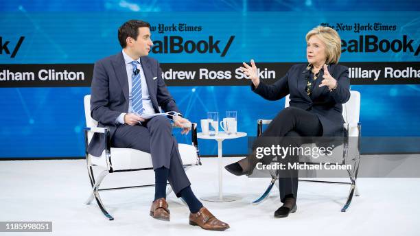 Andrew Ross Sorkin, Editor at Large, Columnist and Founder, DealBook, The New York Times speaks with Hillary Rodham Clinton, Former First Lady, U.S....