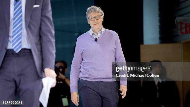 Bill Gates, Co-Chair, Bill & Melinda Gates Foundation speaks onstage at 2019 New York Times Dealbook on November 06, 2019 in New York City.