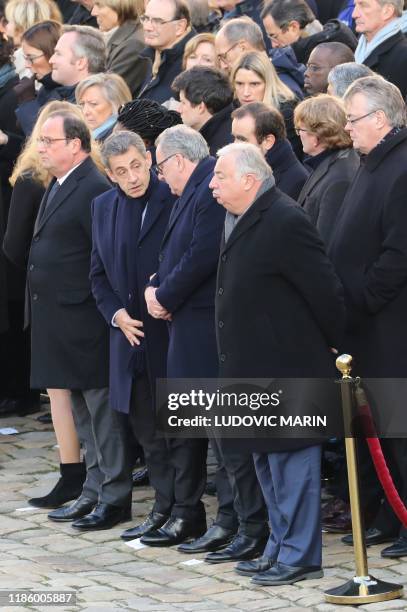 French Senate President Gerard Larcher, President of the French National Assembly Richard Ferrand, former French presidents Nicolas Sarkozy and...