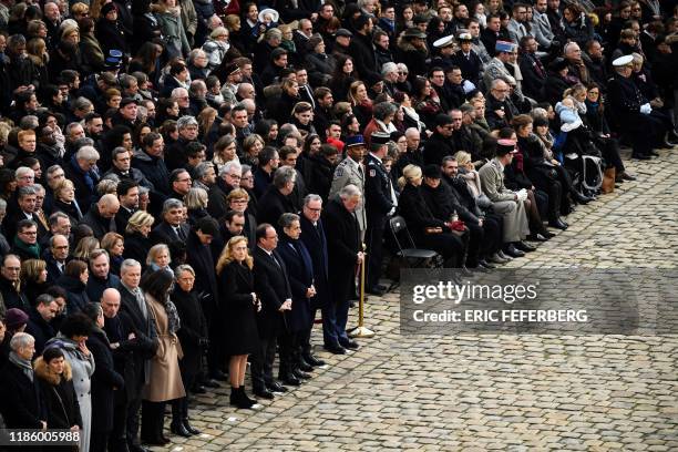 French Senate President Gerard Larcher, President of the French National Assembly Richard Ferrand, French former president Nicolas Sarkozy, French...