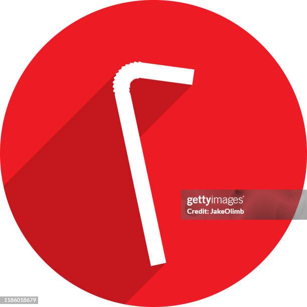 straw icon silhouette - red paper straw stock illustrations