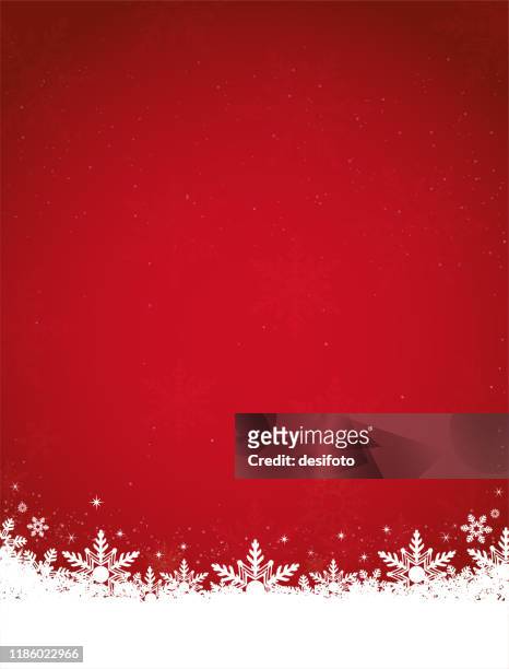 weiß gefärbter schnee und schneeflocken am boden einer roten vertikalen weihnachten hintergrund vektor-illustration - hochglanz stock-grafiken, -clipart, -cartoons und -symbole