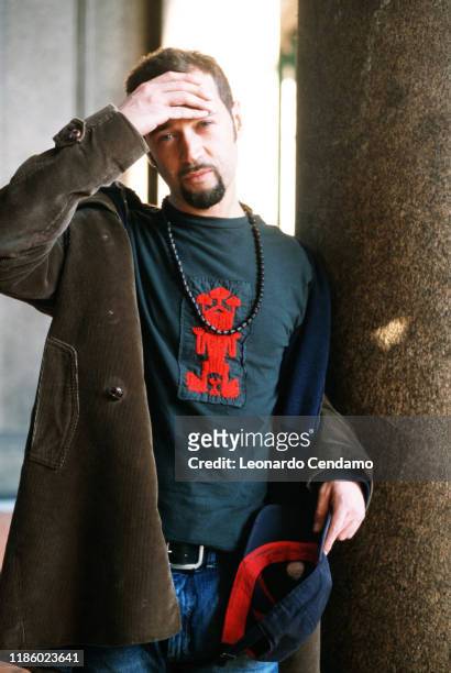 Italian writer, actor Fabio Volo poses on March 26, 2001 in Milan,Italy.