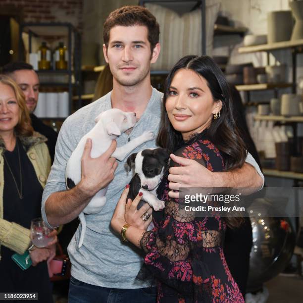 Tucker Roberts and Olivia Munn attend Love Leo Rescue's 2nd Annual Cocktails for a Cause at Rolling Greens Los Angeles on November 06, 2019 in Los...