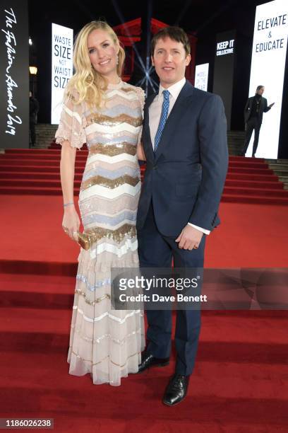 Sofia Wellesley and James Blunt arrive at The Fashion Awards 2019 held at Royal Albert Hall on December 2, 2019 in London, England.