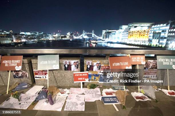 Tributes to Cambridge University graduates Jack Merritt and Saskia Jones on London Bridge, who were both stabbed to death by 28-year-old convicted...