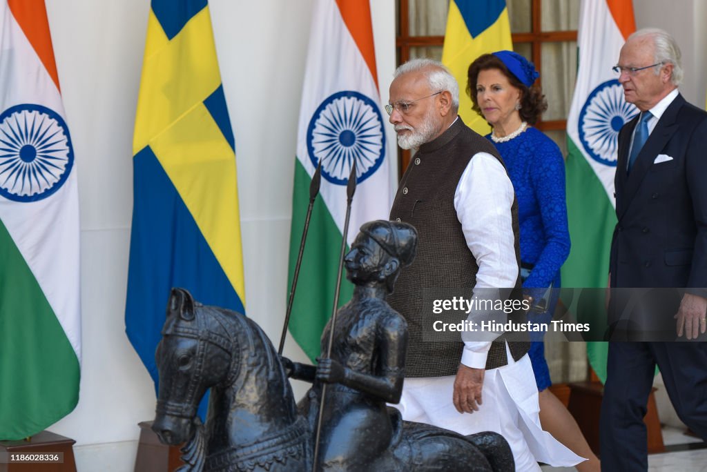 Swedish King Carl XVI Gustaf, Queen Silvia Meet Prime Minister Narendra Modi