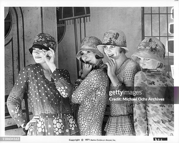 Antonia Ellis, Caryl Little, Sally Bryant, and Georgina Hale insist that they're perfect ladies in a scene from the film 'The Boy Friend', 1971.