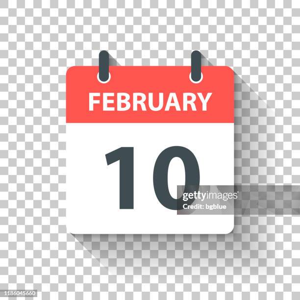 february 10 - daily calendar icon in flat design style - february stock illustrations