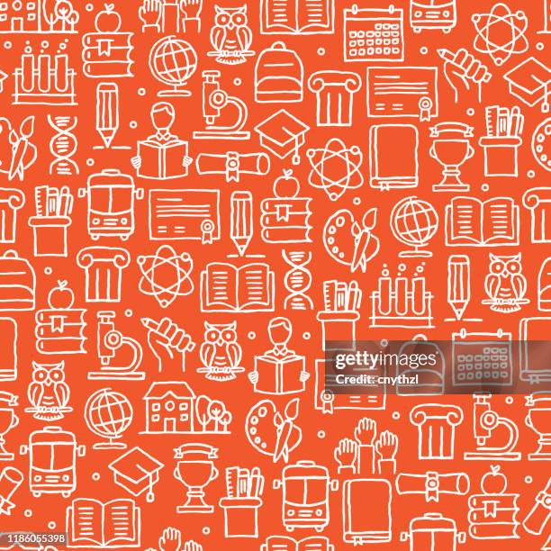 education and school related seamless pattern - education pattern stock illustrations