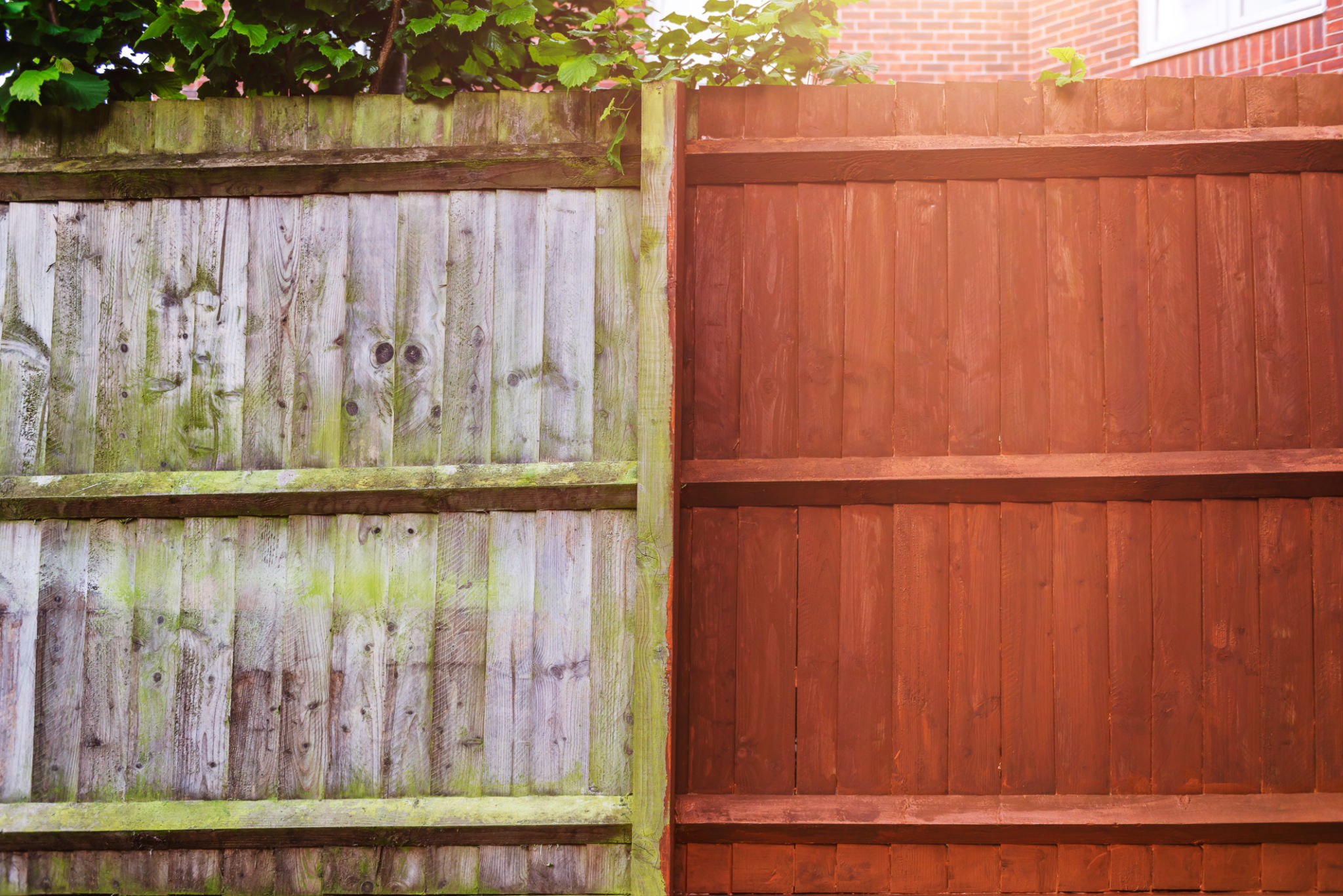 before and after fence