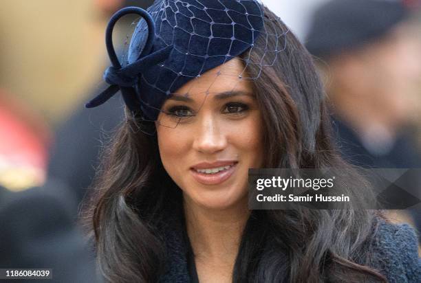 Meghan, Duchess of Sussex attends the 91st Field of Remembrance at Westminster Abbey on November 07, 2019 in London, England.