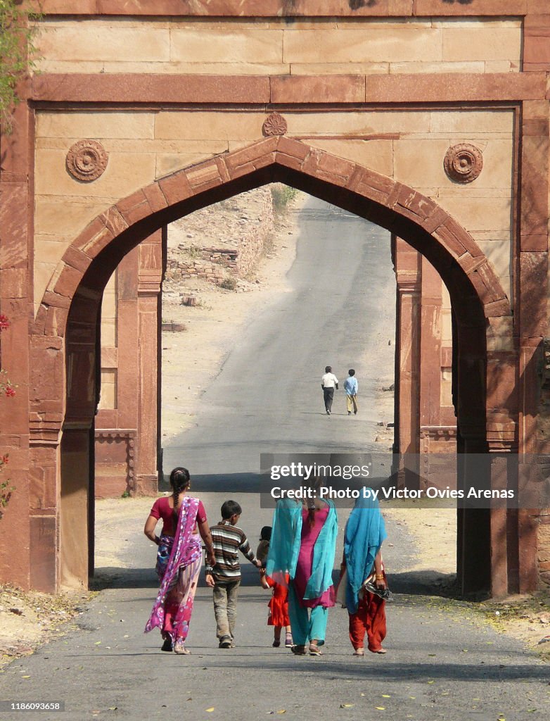 The Agra gate on the road to the palace in Fatehpur Sikri, Uttar Pradesh, India