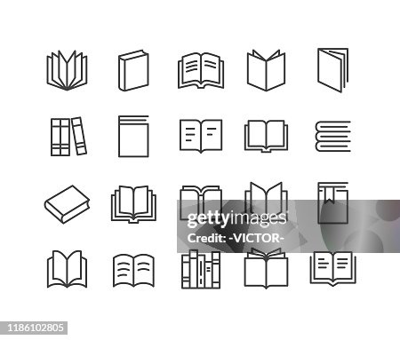 Books Icons - Classic Line Series Books Icons - Classic Line Series