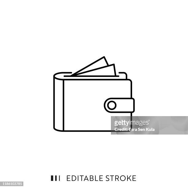 wallet icon with editable stroke and pixel perfect. - wallet stock illustrations