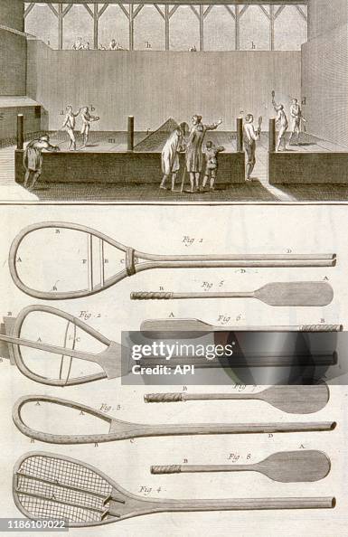 Paume Rackets Raquettes de jeu de paume, illustration de l''Encyclopédie ou... News ...