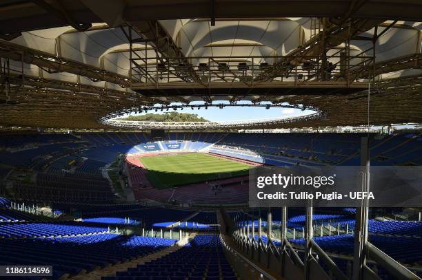 General view prior to the UEFA Europa League group E match between Lazio Roma and Celtic FC at Stadio Olimpico on November 07, 2019 in Rome, Italy.