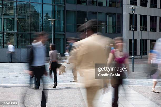 Workers Rushing Business People Rushing Past Office Building High-Res Stock Photo ...