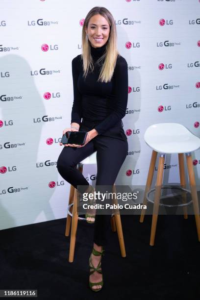 Alice Campello presents the new 'LG G8X ThinQ' smartphone on November 07, 2019 in Madrid, Spain.