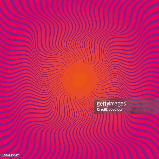 sunburst retro style vector background - optical illusion stock illustrations