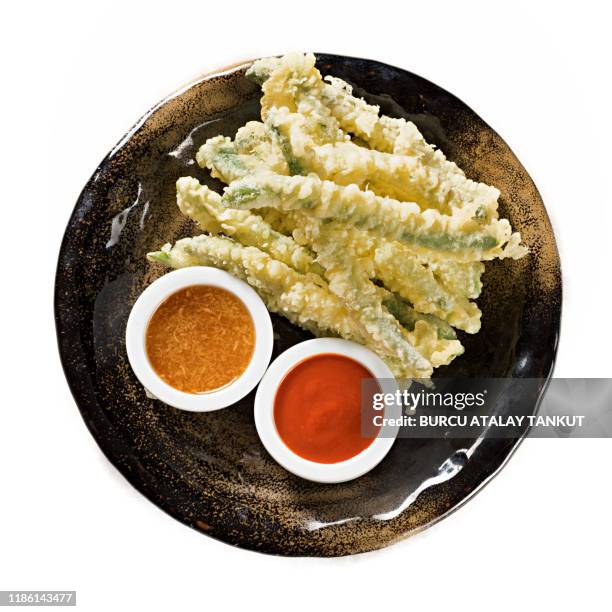 tempura zucchini sticks - tempura stock pictures, royalty-free photos & images