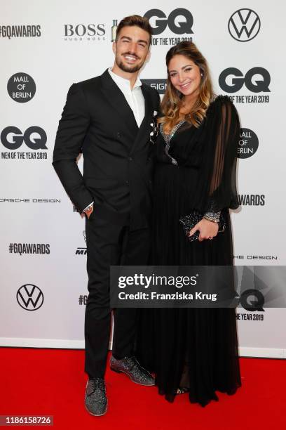 Mariano Di Vaio and his wife Eleonora Brunacci Di Vaio arrive for the 21st GQ Men of the Year Award at Komische Oper on November 07, 2019 in Berlin,...