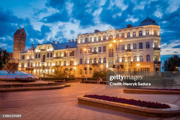 independence square in minsk - minsk stock pictures, royalty-free photos & images