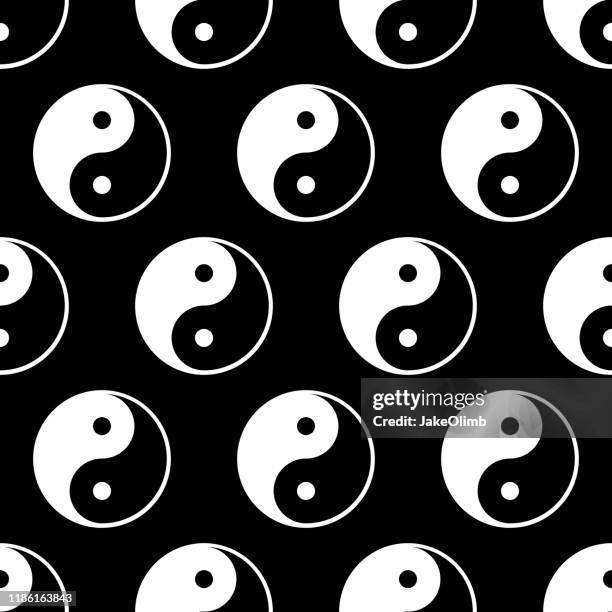 yin und yang muster silhouette - tao stock-grafiken, -clipart, -cartoons und -symbole