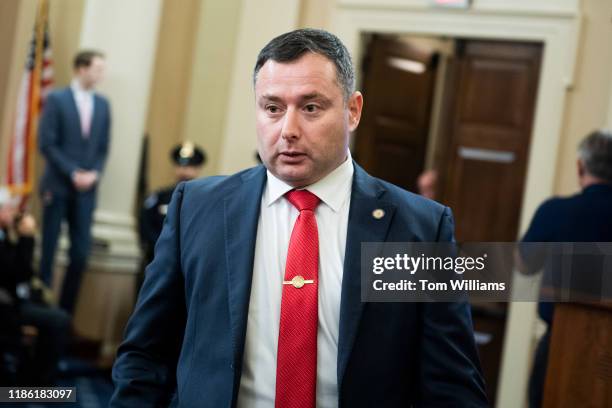 Yevgeny Vindman, the brother of Lt. Col. Alexander Vindman, director of European affairs at the National Security Council, arrives back to the House...